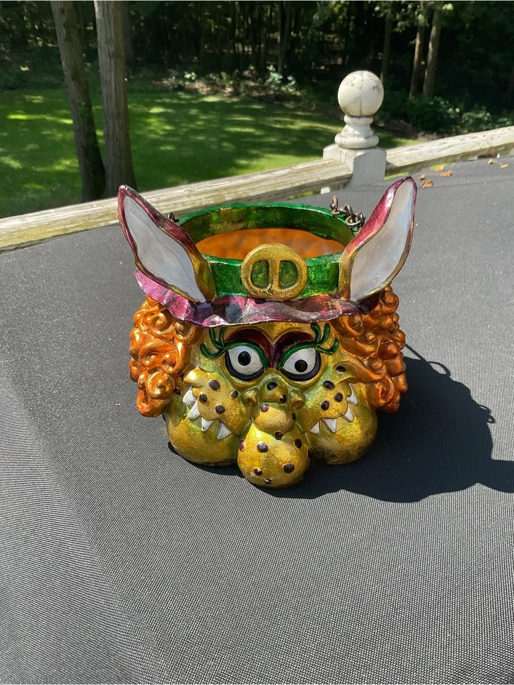Vintage Halloween Colorful Witch Monster bucket bowl